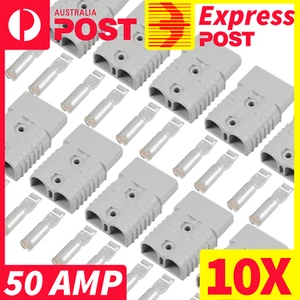 10 x Anderson Style 50 AMP Plug Connectors 12-24V 6AWG DC Power Tool Kit Solar - Picture 1 of 9