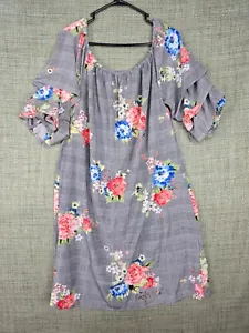 Love J Womens Dress 2 XL Floral Print grey - Picture 1 of 9