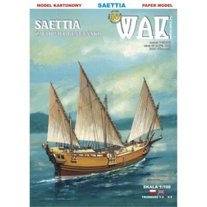 Card Paper Cut Out Model Kit WAK SAETTIA + Laser Cut Frame Scale 1:100 - Bild 1 von 13