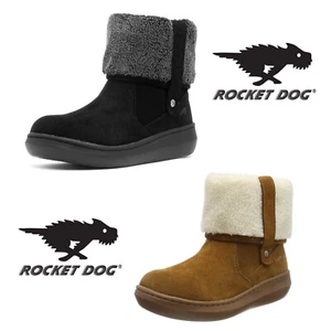 Womens Girls Rocket Dog Sugarmint Fleece Lined Ankle Winter Snow Boots Black - Picture 1 of 8