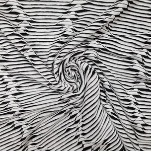 Jersey Stoff Meterware abstrakt strukturiert schwarz weiß Polyester Baumwolle - Bild 1 von 4