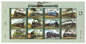 Marshall Islands Scott #613 Steam Locomotives Sheet Of 12 Stamps.1996 M.N.H.