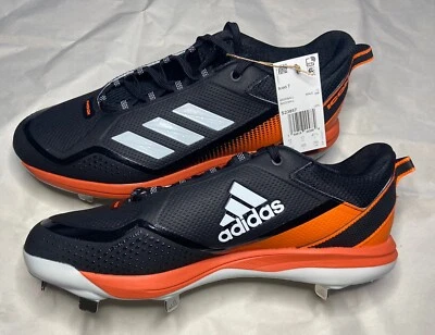Adidas Icon 7 Baseball Cleats - Black/White/Team Orange - Size 12 **NEW** - Image 1 of 4