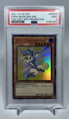 PSA 9 Mint - Dark Magician Girl LART-EN019 Lost Art Promotion Ultra Rare YuGiOh - Image 1 of 4