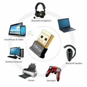 LOT Mini USB Bluetooth Adapter Donlge CSR Receiver Windows 10/8/7/XP 5.0 4.0 2.0 - Picture 1 of 4