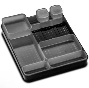 MadeSmart Cassetto Scrivania Spazzatura Pila e Scorrevole Organizzatore 8 Cestini Grigio Antracite - Foto 1 di 5