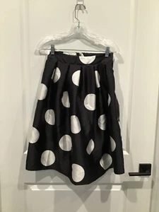 N w/out tags Rosette women’s small black white polka dots skirt zip back lined - Picture 1 of 4