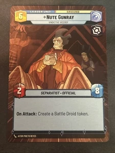 Hyperspace Star Wars Unlimited - Nute Gunray - 277 ToR Rare Leader - Imagen 1 de 2