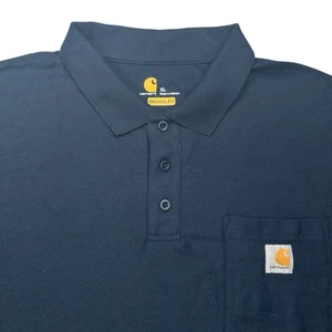 NUEVO SIN ETIQUETAS Carhartt Original Fit Mezcla de Poli Rendimiento Negro Bolsillo Polo XL - Imagen 1 de 7