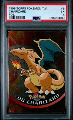 1999 TOPPS POKEMON TV FOIL #6 CHARIZARD PSA 5 - Image 1 of 2