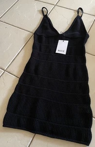 Dazie Crochet Mini Dress Black Euro Trip 100% Cotton Size 12- New with tags - Picture 1 of 7