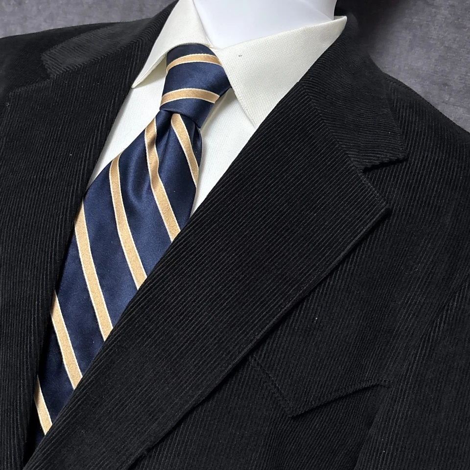 Abrigo Deportivo Vintage Circle S 44R Negro Pana Codo Western Yugo Blazer EE. UU. Foto 1 de 4