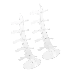  2 Pcs Acrylic Glasses Stand Sunglasses Storage Organizer Holder Eyewear Rack - Picture 1 of 17