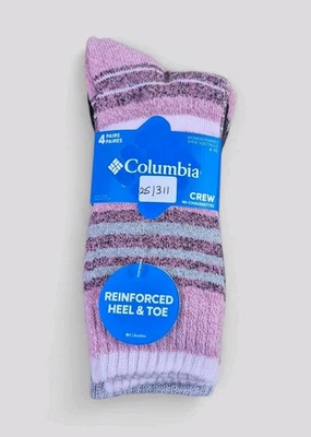 COLUMBIA Mujer Calcetines Crew Boot Exterior Cálidos Acolchados 4 Pares Zapatos Talla 4-10 Foto 1 de 4