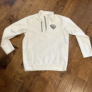 Jacksonville Jaguars L White Antigua NFL Pullover Softshell Quarter Zip NWOT - Picture 1 of 8