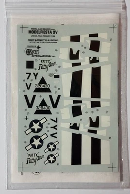 Calcomanías Bob McDermott RARAS 1996 IPMS escala 1/48 P-38 Lightning "Fatty Patty Ann" Foto 1 de 4