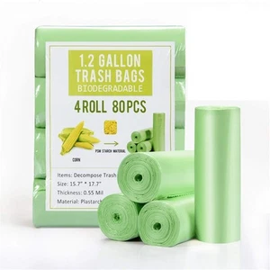 1.2 Gallon Small Garbage Bags 5 Liter Mini Strong Bathroom Trash Bags 80 Counts - Picture 1 of 7