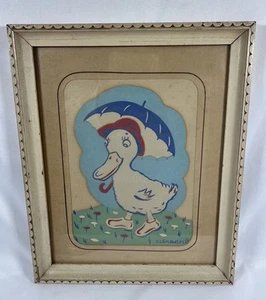 J.T. Citroen 1940’s Nursery Duck Framed Print Glow In Dark Citroen’s Art Gallery - Picture 1 of 22