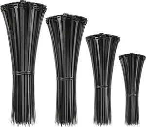 Kabelbinder mit Reißverschluss 400 Stück verschiedene Größen (4, 6, 8, 12 Zoll) Nylon selbstsichernd - Bild 1 von 6