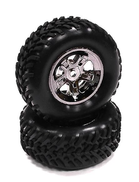 Type V Wheel and Tire Set (2) for Traxxas 1/16 Slash VXL (O.D.=66mm) - Image 1 of 1