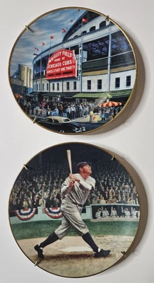 2 Plate Lot Set Ltd Edition Plates Wrigley Field Plate #18597A Babe Ruth 8445F - Image 1 of 4