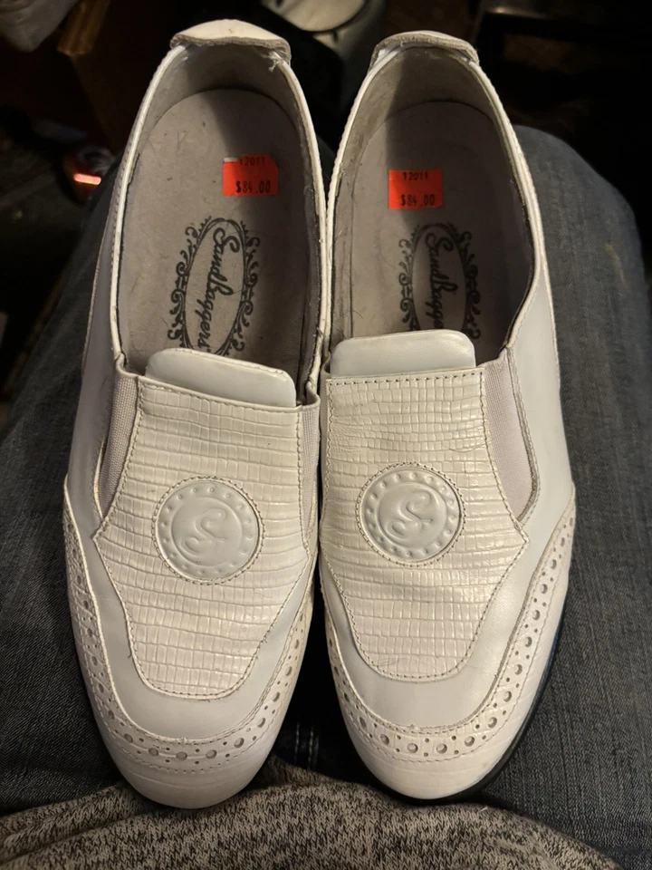 Zapatos de golf Sandbaggers todos blancos 8,5 Foto 1 de 4