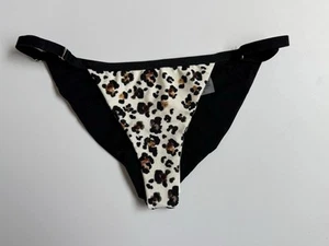 Beach Bunny Bikini Bottom Sz S Black Animal Print Watercolor Style Adjustable - Picture 1 of 11