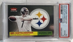 2004 Ben Roethlisberger Fleer Tradition Signing Day Chrome PSA 6 Rookie #9/50 - Picture 1 of 2