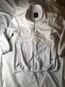 The North Face Off White Zip Fleece Jacket Size Youth XL Girls - Picture 1 of 7