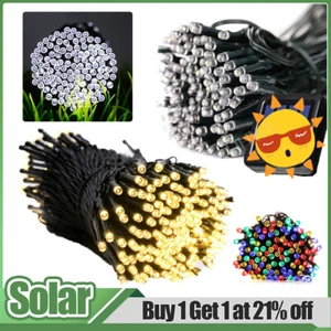 50/100/200 LED Solar Power Fairy Lights String Outdoor Garden Wedding Xmas Party - Picture 1 of 21