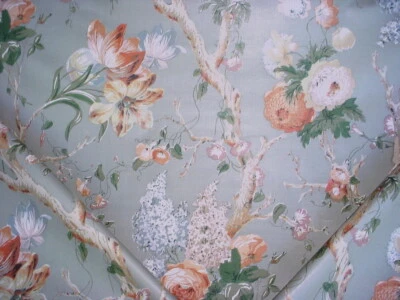 3-3/8Y Lee Jofa 819803 Trentham Hall Jasmine Grey Gray Floral Upholstery Fabric - Image 1 of 4