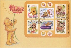 Teddy Bear Valentine's Day Love Finland Mint FDC Sheet 2014 - Picture 1 of 1