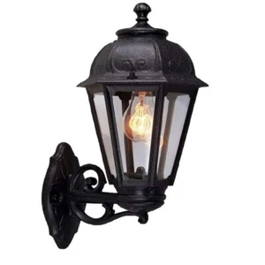 Black Outdoor Traditional Up or Down Lantern Wall Light Coastal IP55 - Picture 1 of 4