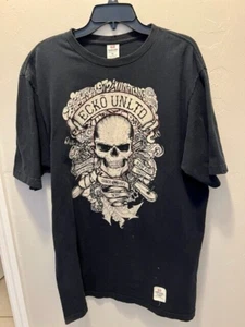 Ecko UNLTD Skull Graphic Black Tee Shirt SIze XL (Tall) Short Sleeves - Picture 1 of 6