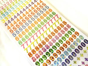 Small Coloured Sticky Adhesive Numbers 0-9, Labels Stickers for Craft WD-36 - Picture 1 of 2
