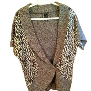 Bisou Bisou Short-Sleeve Black & White Sweater XL - Picture 1 of 5