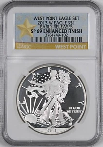 2013-W West Point Enhanced Proof Silver Eagle $1 - NGC SP69 Enhanced Proof -  - Picture 1 of 2