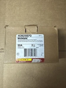 HOM250EPD SQUARE D 2 POLE 50AMP 120/240V CIRCUIT BREAKER NEW - Picture 1 of 2