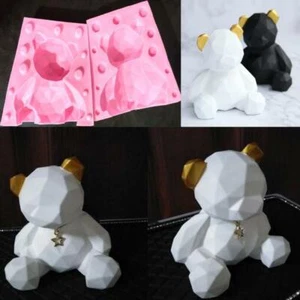 Silicona GEO Bear Molde Chocolate Fondant Azucarería Jabón Vela Hágalo usted mismo Arcilla Resina - Imagen 1 de 3