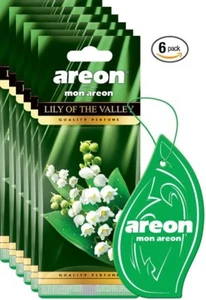 Areon MON Design Hanging Car Air Freshener, Lily of the Valley Scent (Pack of 6) - Picture 1 of 1
