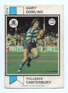 1974 Nrl Rugby League Scanlens (18) Gary DOWLING Canterbury - Picture 1 of 2
