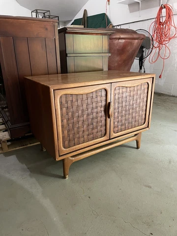 Mid-Century Modern Basket Weave Cabinet by Warren Church for Lane Cover
