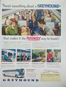 1950 Vintage Greyhound Bus Print Ad, Bright Colors! - Picture 1 of 1