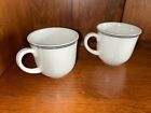 Royal Doulton Hotel Porcelain English Coffee Cup Set of 2 With Black Rim Stripes
