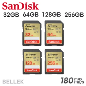 SanDisk SD Speicherkarte Extreme 64GB 128GB 256GB 4K 180MB/s - Bild 1 von 5