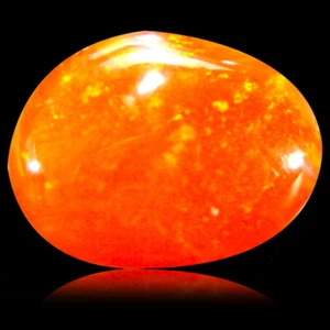 1.14 ct Elegant Fancy Cabochon (8 x 7 mm) Flashing Multicolor Red Fire Opal - Picture 1 of 1