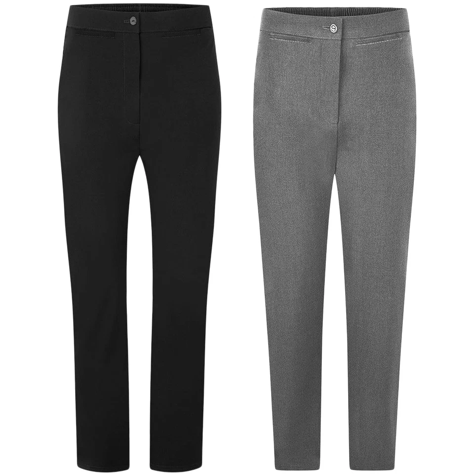 PANTALÓN UNIFORME DE NIÑAS PULL UP ESCUELA AJUSTE RESISTENTE MEDIO ELÁSTICO TALLA GRANDE Foto 1 de 1