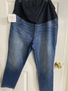 Isabel Maternity Skinny Crop Crossover Panel Jeans size 16 or 18 new w/tags #51 - Picture 1 of 22