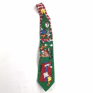 Corbata de seda vintage Looney Tunes cuello de Navidad 1993 pájaro tweety Taz bugs conejo - Imagen 1 de 5