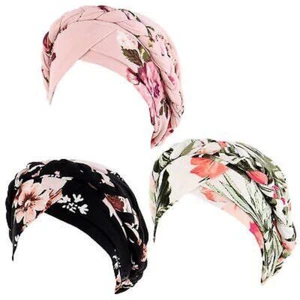 3Pcs Women Printed Turban Hat Head Wraps Chemo Cap Cancer Hat Hair Loss Headwear - Picture 1 of 8